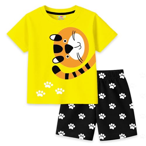Image of Kuchipoo Boys Cotton T-Shirt & Shorts | Printed Summer Wear Set | Soft & Comfortable Kids Clothing | Pack of 3