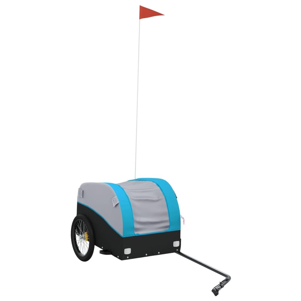 Remolque para Bicicleta Hierro Negro y Azul 30 kg,6.65kg-94121