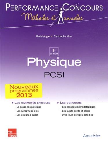 Télécharger Physique PCSI 1re année Livre PDF Gratuit