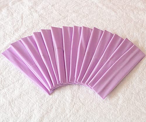 Image of Sport Yoga Headbands,Pack of 14,Fashion Soft Elastic Polyester Sweatband Yoga Stretchy Headband for Women Man Girl (Light Purple)