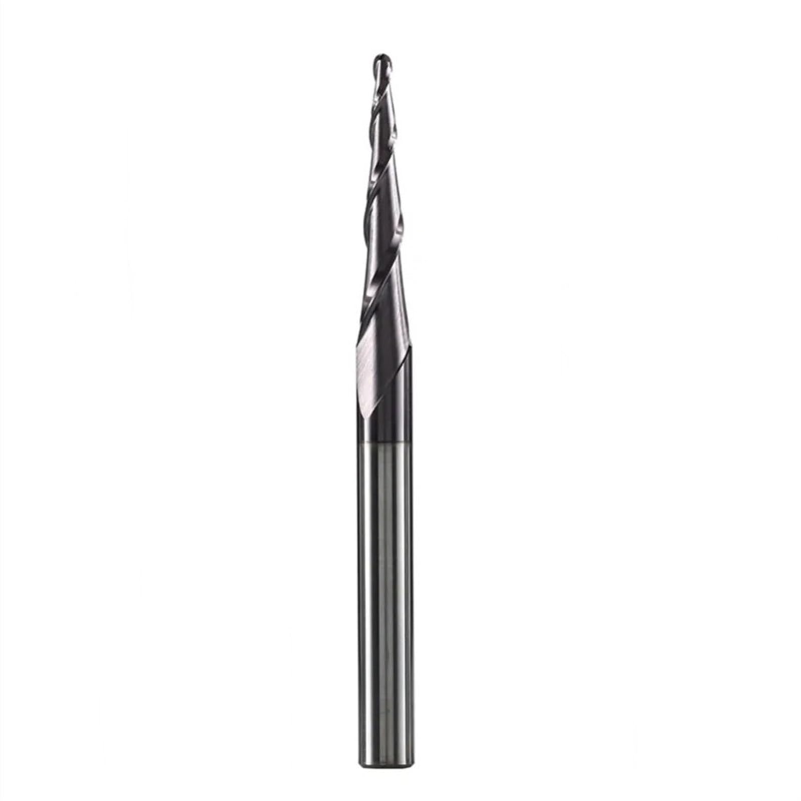 Fresa de extremo de punta de bola cónica, vástago de 3.175mm - 8mm, fresa de extremo de carburo de tungsteno, fresa de Metal y madera cónica CNC, 1 Uds. (Size : R2.0-47-D8-TiAlN)