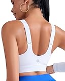 RUNNING GIRL Adjustable Straps High Impact Sports Bra for Women,High Support Workout Sports Bras with Sewn in Pads(WX3120 White XXL)