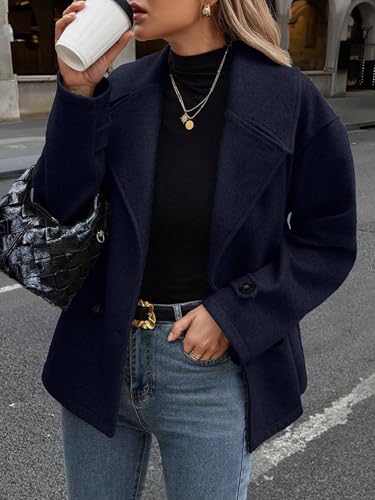 Chic and Comfy: Navy Blue Casual Long Sleeve Jacket for Effortless Style - Image 6