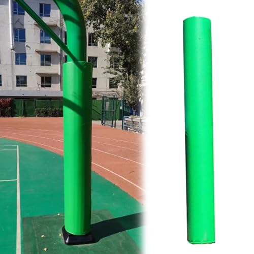 47インチ/ 59インチ/ 71インチ高ポールパッド衝突防止、0.8インチ厚フォーム保護パッド/グリーンラップアラウンドバスケットボールポールパッドプロテクタープレーヤーの安全、耐候性防水(H-4.9ft/150cm,Diam 5 Inch (127 MM