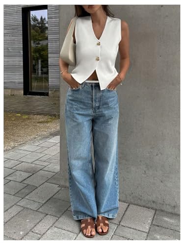 GORGLITTER Women's Sleeveless Metallic Knit Tops Fashion Vest Business Casual Cardigan Western Country Concert Outfits4