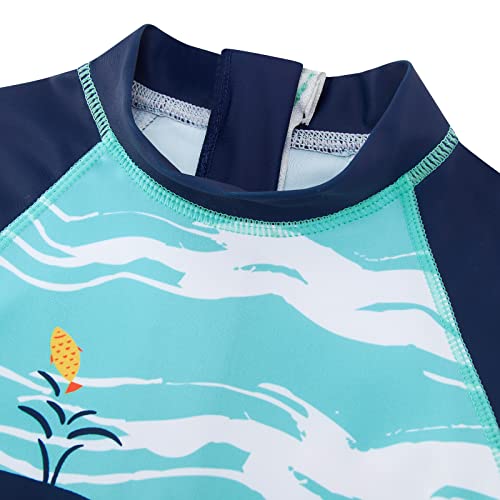 ADUKIDE Baby Boys Swimsuit Summer Beach Rash Guard Swimwear One Piece Sunsuit with Sun Hat 3-24 Months3