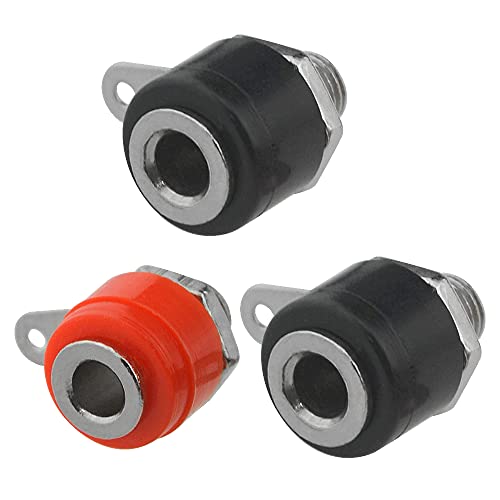 40 conectores banana hembra 4mm negro y rojo miniatura 7
