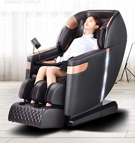 4D SL Track-Massage-Stuhl Roboter Hände Roller, Body Scan Space Saver Zero Gravity Lehnstuhl mit Bluetooth FußMassager,A