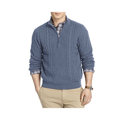 IZOD Men's 1/4 Zip Aran Sweater