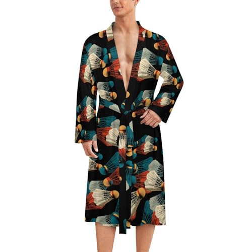 Albornoz de baño para hombre con cinturón para casa viaje y playa de longitud media