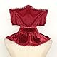 keland Gothic Vampir Kragen Hexe Samt Viktorianisch Halskrause für Damen Halloween (Z-Rot)