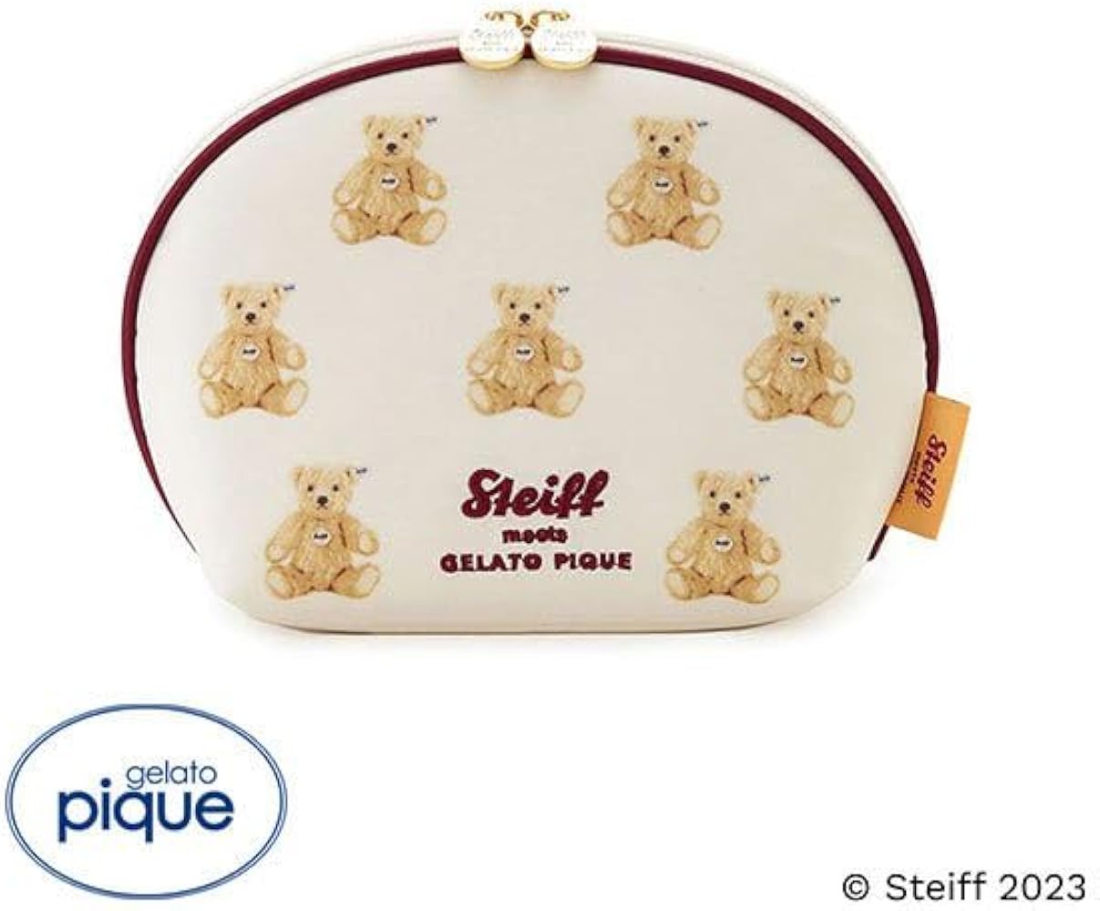 ジェラートピケとSteiffのコラボ ぬいぐるみ 総柄ポーチ Amazon | ジェラートピケ gelato pique 【Steiff】総柄ポーチ