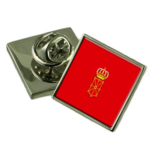 Insignia de solapa de Navarra para regalo institucional con cuadro personalizado grabado