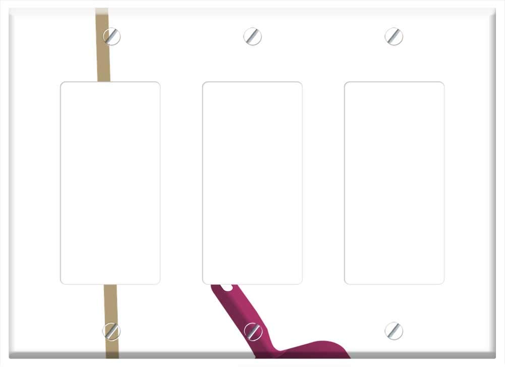 Switch Plate Triple Rocker/GFCI - House Cleaning Broom Hand Brush Clean Return