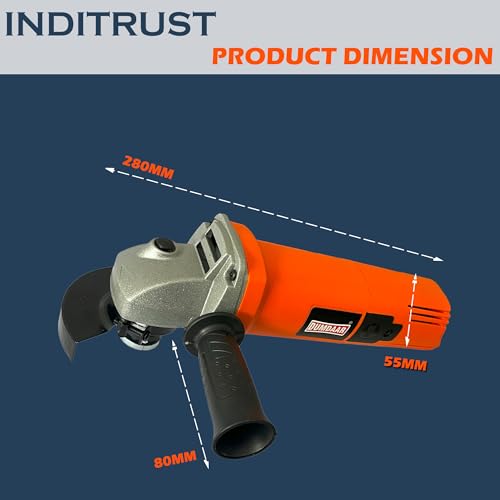 Image of Inditrust Dumdaar Angle grinder machine 950W 100% Copper Winding 801 model machine (ORANGE)