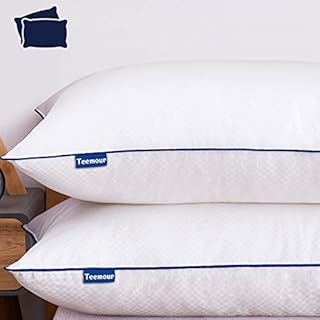 Pillows 2 Pack, Luxury Hotel Pillows Bed Pillows for Sleeping 2Pack Down Alternative Hypoallergenic Pillows for Side Sleeper, Soft Bed Sleeping Pillows with Breathable Cotton Cover-48 x 74 cm
