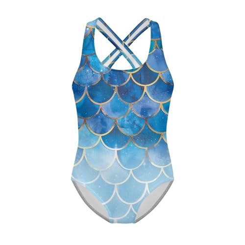Image of Girls One Piece Swimsuit Teens Cross Back Summer Beach Wear for 5-14Y
