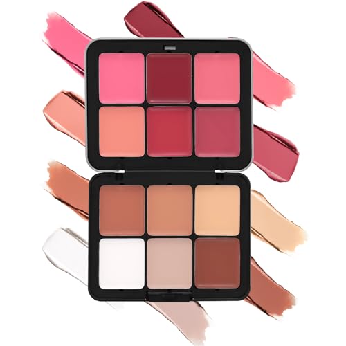 Erinde Blush et Fards à Joues 2 en 1, Poudre Maquillage et Correcteur Maquillage, Palette de Blush et Contouring, Haute Pigmentation, Application Facile et Longue Durée