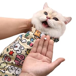 Katzenpflegetuch, Selbsthaftende Decke Zum Einwickeln Der Katze, Anti-Biss, Anti-Flucht, Anti-Kratz, Katzenwickel Katzenfesseln Multifunktionales Beruhigungstasche (M: 45 * 45 cm / 17.72 * 17.72 in)