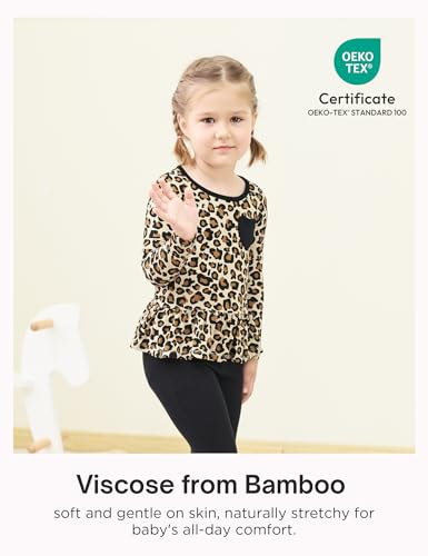 Image of Bamboo Viscose Toddler Girl Blouse Top Long Sleeve Ruffle Hem Shirt for Girls
