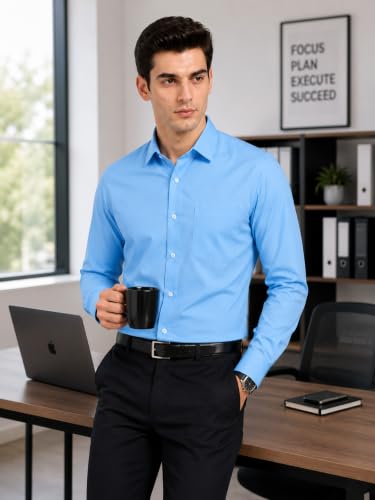 Image of Appel Touch Men's Cotton Blend Formal Shirt Full Sleeves