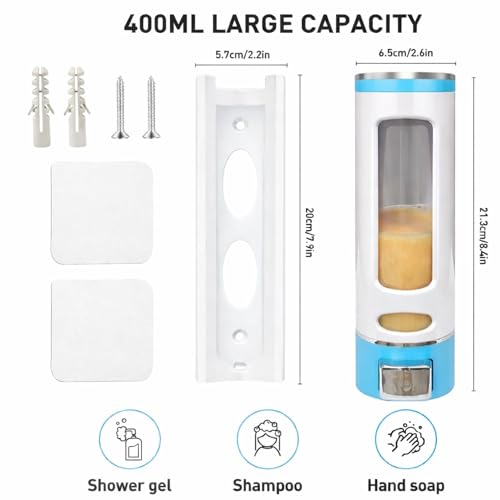 Image of soap Dispenser Wall Mounted for Bathroom | Wash Basin | Liquid Sanitizer Shower Gel Dish Wash Soap Dispenser for Bathroom Kitchen 400Ml