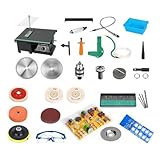 Máquina pulidora de joyería mejorada, torno banco, roca, minipulidor ajustable multiusos for el hogar for carpintería Metal con gemas Herramienta de instrumentos de precisión(Option 2)