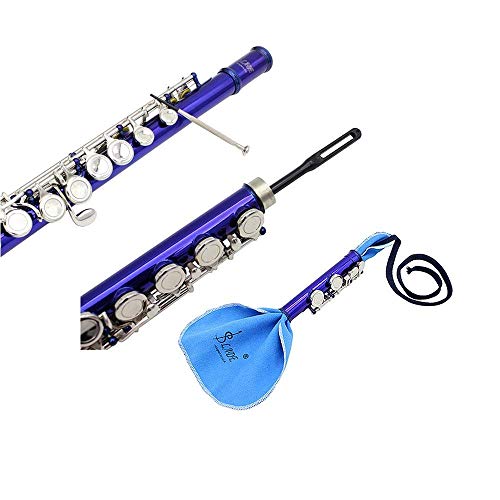 ASNOMY 5tlg Querflöte Reinigungsset Querflöten Zubehör mit Durchzieh Wischertuch Wischerstab großen Mikrofaser-Reinigungstuch Schraubendreher Musikinstrument Pflege für Saxophon Flöte Klarinette