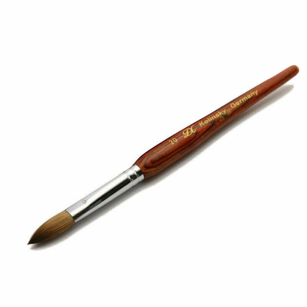 TECKEEN Kolinsky - Set di pennelli per unghie in legno acrilico, colore: rosso
