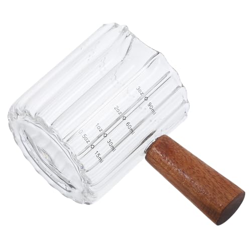 OSOLADY Bicchiere Dosatore in Vetro con in per Espresso e Latte da Cucina Trasparente per Misurazione Liquidi Adatto Casa e Bar
