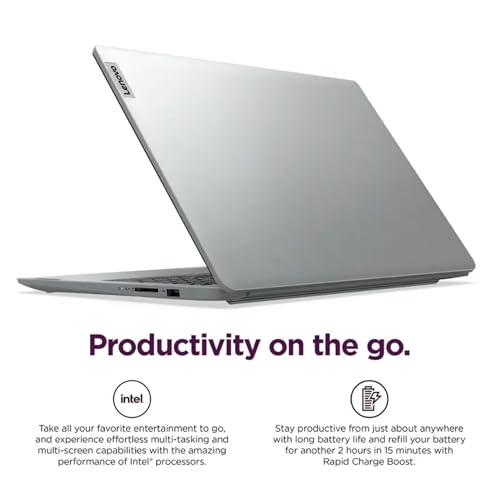 Image of Lenovo IdeaPad 1i Laptop with Office 365 Home and Business • 12GB RAM • 1TB Cloud Storage and 256GB SSD • Intel Core • 14 Anti-Glare Screen • WiFi-6 • 11HR Battery • Windows 11 no Mouse