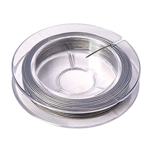 Image of DIY Crafts Rolls 0.38 mm Diameter 148-164 ft Tiger Tail Beading Wires Bright Bead Stringing Wires Stainless Steel Color (Pack Of 1 Rolls, Tiger Tail Wire Rolls)