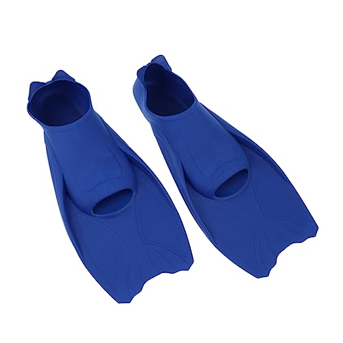 KOMBIUDA Portable TPR Snorkeling Fins for Diving and Swimming Comfortable Short Heel Flippers Blue Xs Training and Water Sports