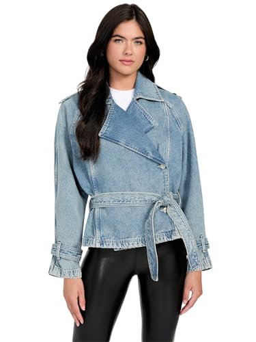 GUESS Womens Eco Runa Biker Jacket, Winter Mist, Small