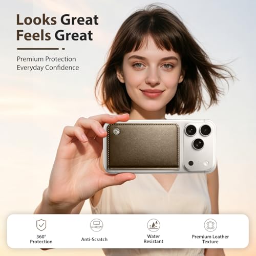 Image of Magnetic Wallet for iPhone, Detachable Magnetic Card Holder Compatible with MagSafe, RFID Blocking Magnetic Phone Wallet with Kickstand for iPhone 17 /16 /15 /14 /13 /12 Series, Coffee