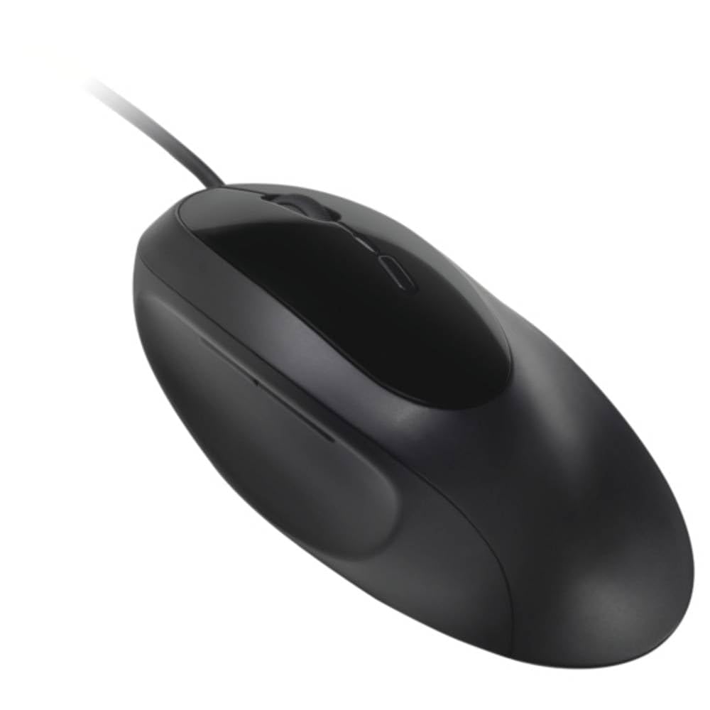 Kensington Mouse Ergonomico con Cavo Pro Fit Ergo per Laptop/Deskto/PC/Gaming, Connessione USB 3.0, 4 Impostazioni DPI & 5 Pulsanti, Nero (K75403EU)