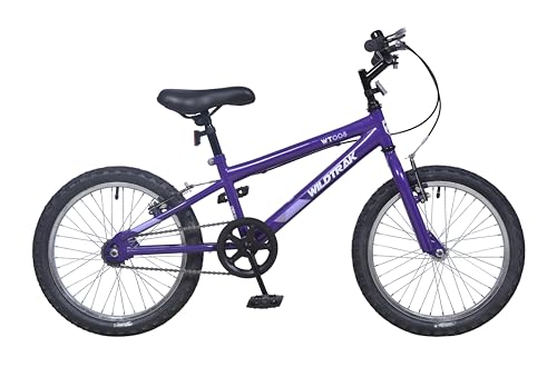 Wildtrak - Bicicleta 18 pulgadas para niños 6-8 años con frenos ajustables - Morada