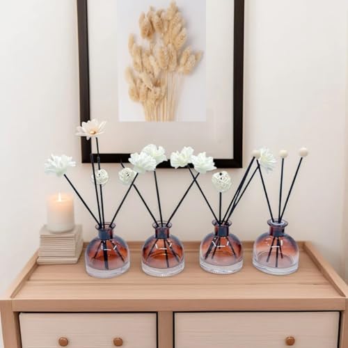 Set 4 botellas de vidrio difusor recargables 50ml miniatura 4