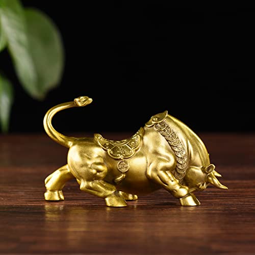 Estatua de Toro de Latón Feng Shui 2.4 in miniatura 5