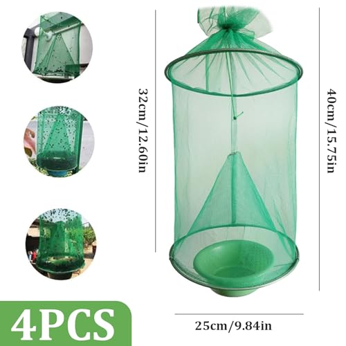 Trampa de mosca colgante Flytrap de 4 piezas con macetas para exteriores e interiores 5