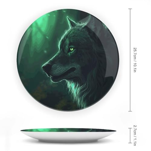 Plato decorativo Green Wolf Bone China 10 pulgadas miniatura 2