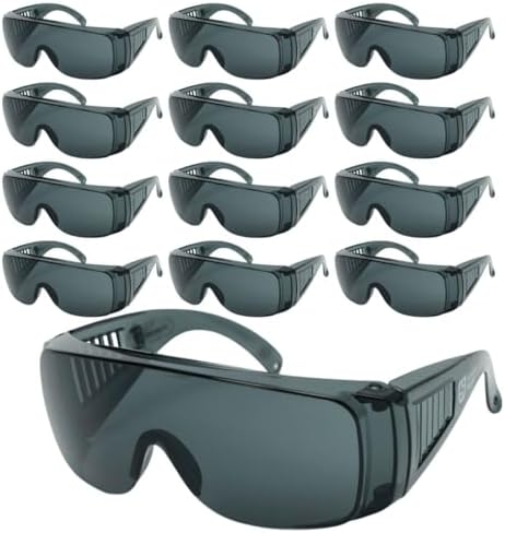 Shield Right Visitor Safety Glasses, 12 Pack Over Eyeglasses, Ant...