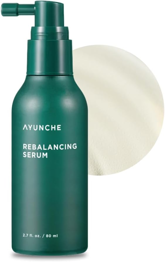 AYUNCHE Rebalancing Hair Serum 2.7 fl. oz. (80ml) [For All Hair Types] | Hair Root Protection & Strengthening | Scalp cooling effect | Biotin and probiotics | Korean Salon Brand