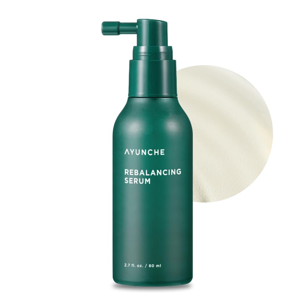 AYUNCHE Rebalancing Hair Serum 2.7 fl. oz. (80ml) [For All Hair Types] | Hair Root Protection & Strengthening | Scalp cooling effect | Biotin and probiotics | Korean Salon Brand