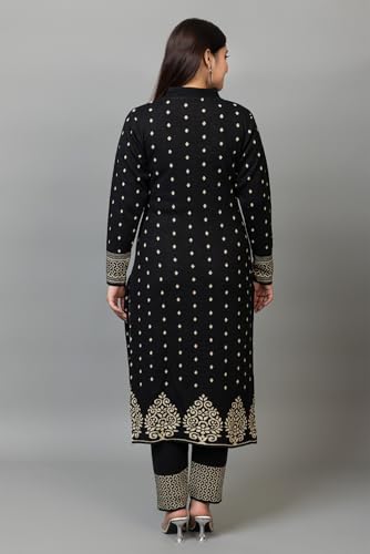 Image of ColorChakra Woolen Kurta Palazzo Set for Womens Winter wear Wool Kurti Sizes M to 4XL