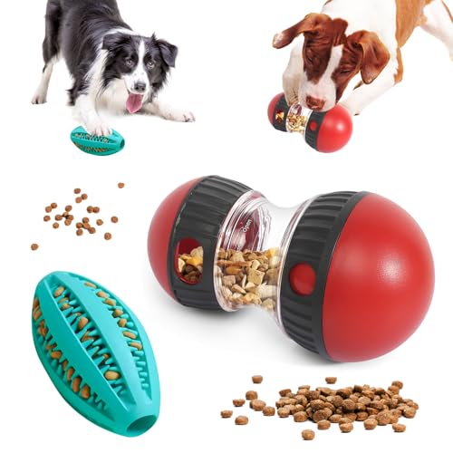 Juguete Inteligente para Perros, 2 Piezas Juguete Interactivo para Perros Pelota Comida para Perros, Juguetes para Perros Que Promueven La Digestión para Pequeños Medianos