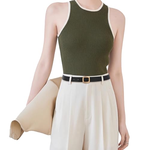 Image of Aurolran Women's Leather Belt with Buckle - Ideal for Dresses, Jeans, and Coats