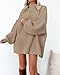 BTFBM Women's Long Pullover Sweaters 2025 Fall Winter Mock Neck Long Sleeve Thick Oversized Casual Knitted Jumper Tops(Khaki, Medium)