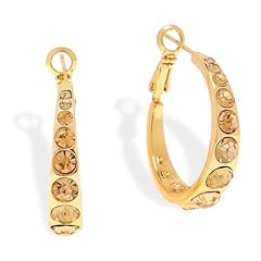 Gold Yellow Rhinestone Hoop