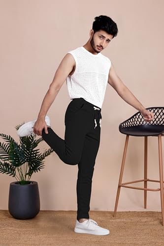 Image of Septem Men's Cotton Blend Track Pants for Active Lifestyles, Stylish Design Comfortable and Versatile Active Wear Combo Pack of 2|81